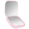 "Glow & Go™️ Portable Vanity Mirror – Compact, Foldable with LEDs & 2× Magnification"