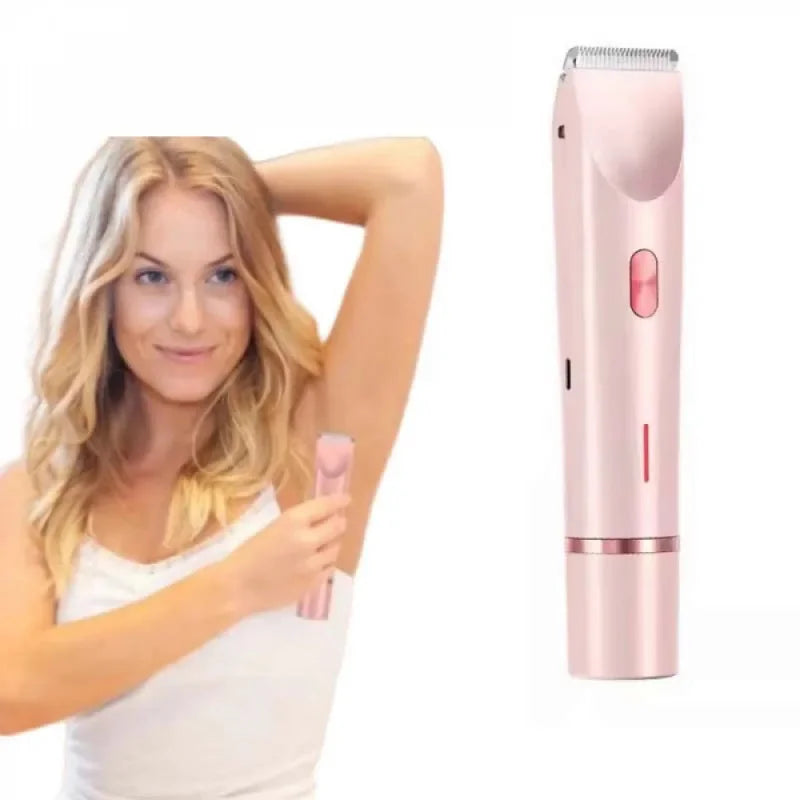 2-in-1 Waterproof Electric Lady Shaver – Painless, Portable Hair Removal for Bikini, Legs & Body 💖