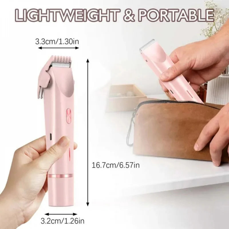 2-in-1 Waterproof Electric Lady Shaver – Painless, Portable Hair Removal for Bikini, Legs & Body 💖