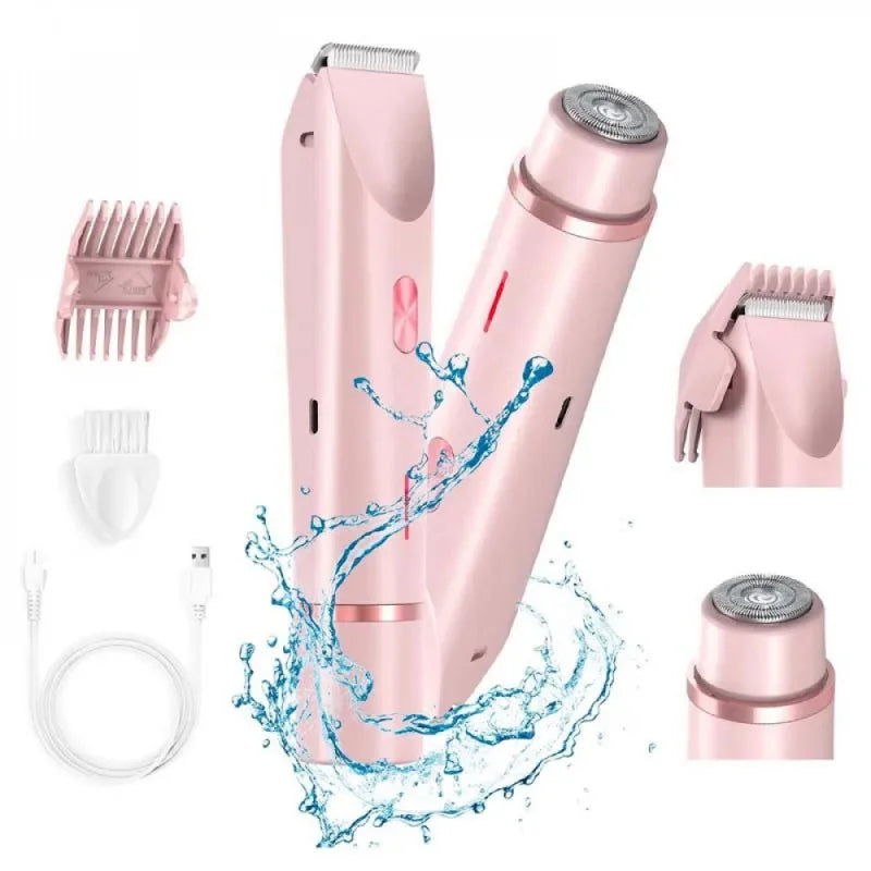2-in-1 Waterproof Electric Lady Shaver – Painless, Portable Hair Removal for Bikini, Legs & Body 💖