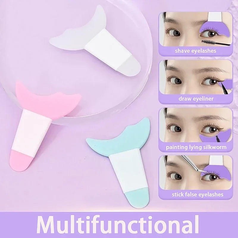 Multifunctional Silicone Eyeliner and Mascara Applicator with Lash Stopper